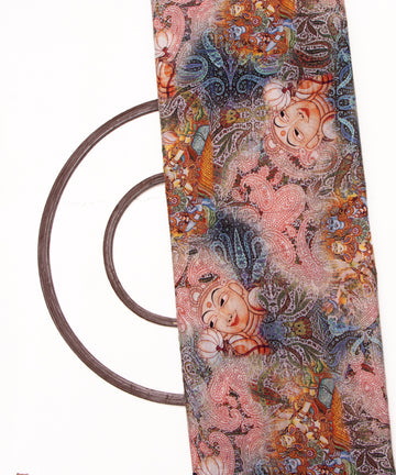 Multi Colour Figure Digital Printed Pure Muslin Fabric